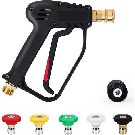High Pressure Washer Gun, 4000 PSI 280bar, M22 (14mm) Interface Contains Karcher Quick Connector, 5 Water Nozzle Tips for Car Washing (1/5)