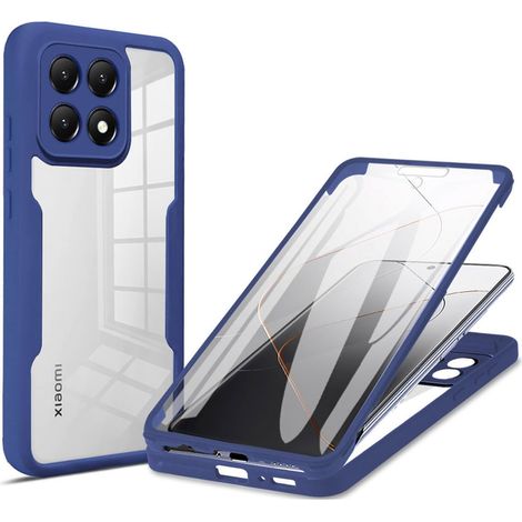 Coque pour Xiaomi 15T avec Protection D'écran, Étui Avant et Arrière 360 Degres Antichoc Housse, Antirayures Robuste Bumper Transparente Case, Bleu (1/5)