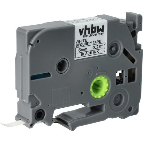 vhbw Label Tape compatible with Brother PT 2480, 2470, 2460, 2450, 300 Label Printer 8m x 6 mm, Black on White Safety tape (1/4)