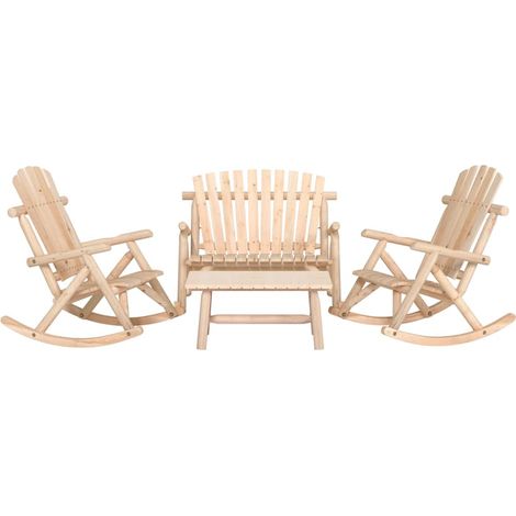 4-tlg. Garten-Lounge-Set Massivholz Fichte (1/5)