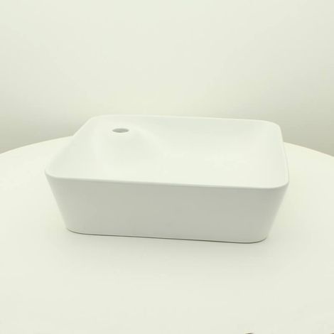 Vasque pour salle de bain Carrée - Céramique Blanc Mat - 43x43 cm - Urban (1/5)