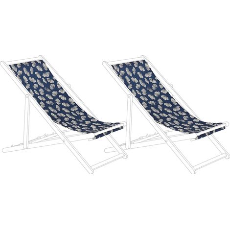 Ersatzstoff für Sonnenliege 2er Set ANZIO/AVELLINO 113 x 44 cm Marineblau
