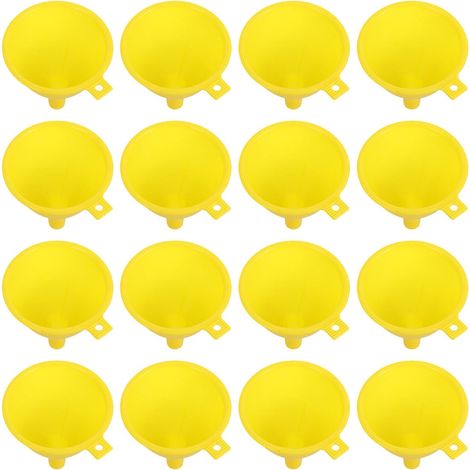 20 Pièces Entonnoirs Plastiques Petits pour Remplissage Liquide et Solides Transfert en Laboratoire Jaune 6,5 Cm (1/5)