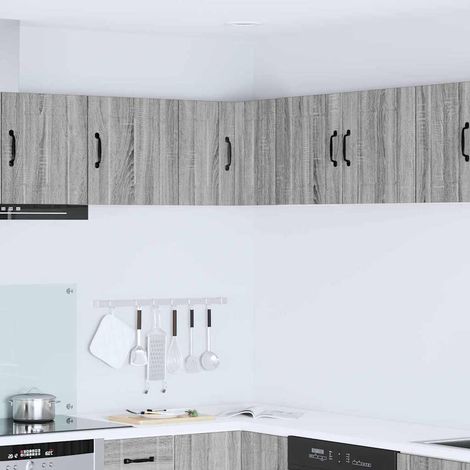 Wall Corner Cabinet LUCCA Grey Sonoma 57 x 57 x 40 cm vidaXL