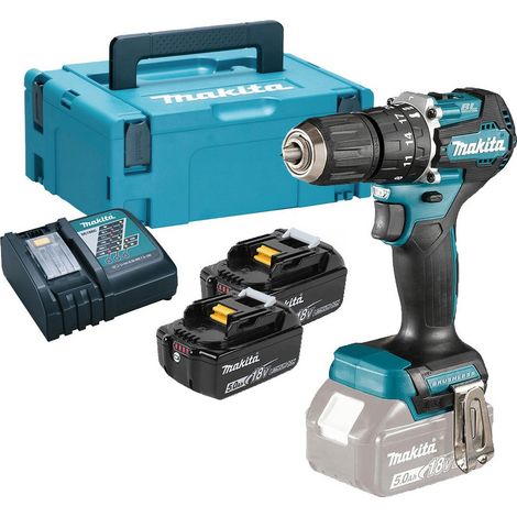 Makita DHP487RTJ 18V LXT Lithium Brushless Combi Hammer Drill Sub Compact 2x5AH (1/5)