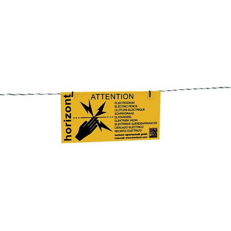 Warnschild für Weidezäune Elektrozäune beidseitig beschriftet gelb 4 Stück