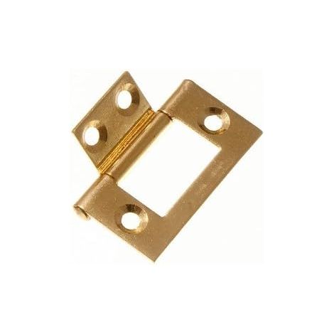 1 paire (2 charnières) x EB en acier plaqué laiton pour porte de placard (38 mm) (1/2)