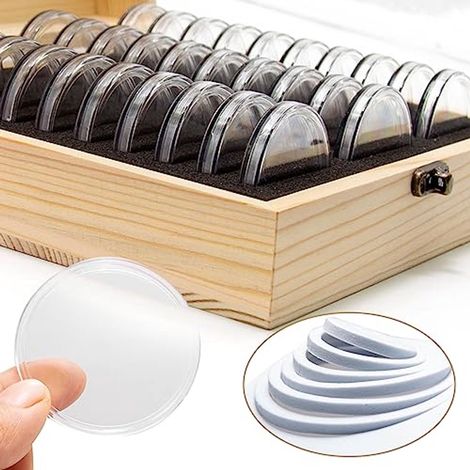 Münzsammelset aus Holz – 30-teiliges Set mit Schlössern und unterteilter Aufbewahrung (1/5)