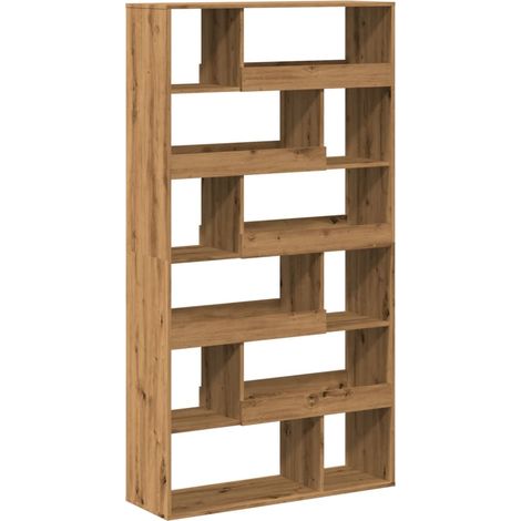 Vidaxl – Cloison de séparation en bois d'ingénierie chêne – 12 étagères spacieuses – Résistant à l'humidité – Design élégant pour bibliothèque (1/5)