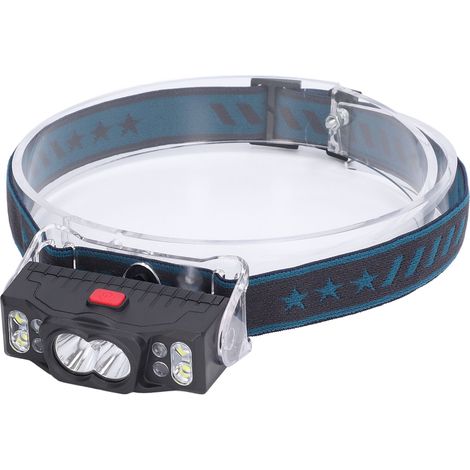 Mini-Multifunktions-LED-Stirnlampe, intelligente Erkennung, magnetisch, USB-aufladbar, wasserdicht, für Radfahren, Wandern, Nachtlaufen, Camping, DIY, leicht (W660-2 schwarz, 2 Leuchten, eingebauter A (1/5)