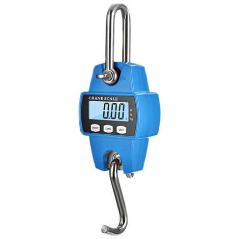 Balance de pesée suspendue industrielle robuste pour la ferme, la chasse, le tirage à l'arc, les gros poissons et le levage avec capteur numérique précis, professionnelle (660 lb bleu),