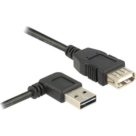Delock Câble USB USB 2.0 USB-A mâle, USB-A femelle 3.00 m noir connecteur utilisable des deux cotés, contacts dorés, certifié UL 83553 A067841 (1/3)