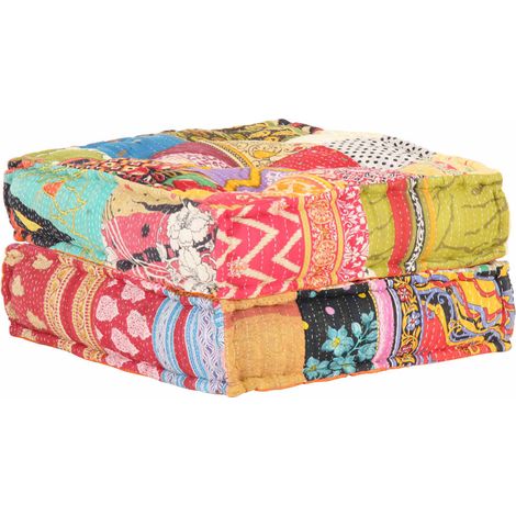Pouf 60x70x36 cm Patchwork Tissu