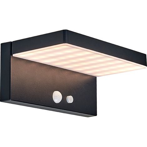 Applique solaire extérieure Ikodm avec détecteur de mouvement, 3 modes, étanche IP44, blanc chaud, idéale pour terrasse, jardin, escalier, finition aluminium ou bois [Classe énergétique G] (1/4)