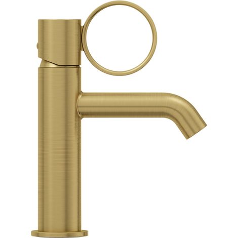Mitigeur lavabo bas JACOB DELAFON Vivienne laiton brossé avec bague laiton brossée