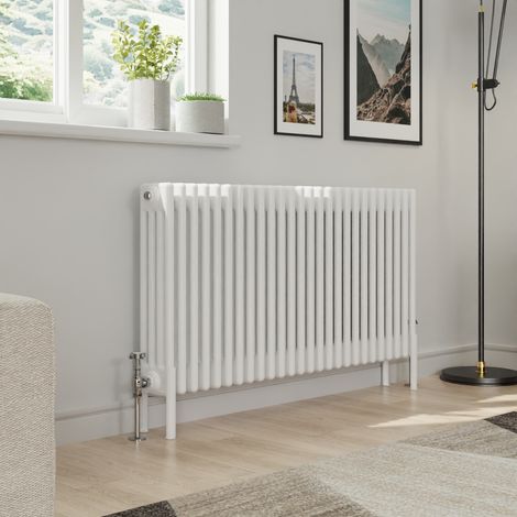 Warmehaus Traditional 4 Column White Radiator Cast Iron Style Radiators 600 x 1190mm