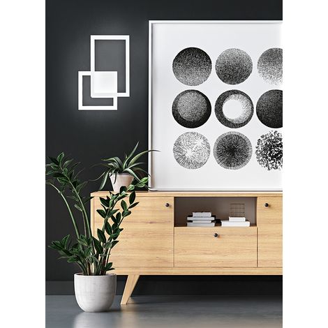 Applique Led 20W En Aluminium Blanc Mat, Design Moderne Avec Technologie Cct 3000K/4000K/6000K, Structure En Métal Et Acrylique - Perenz Art.