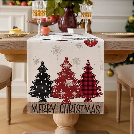 Chemin de Table Noel 33 x 183 cm - AQSACOKIYA - réutilisable - Deco Table Noel Decoration Lanterne Table Noel (1/4)