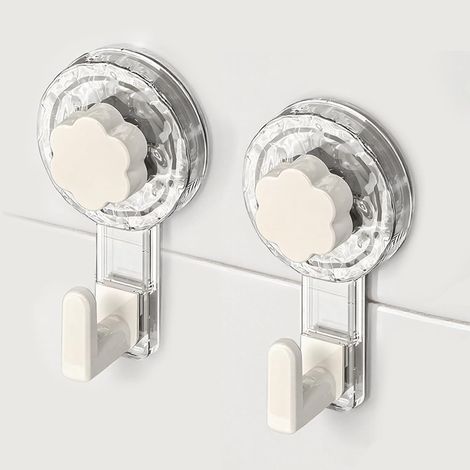Gancio portasciugamani da bagno, ganci a ventosa extra resistenti e riutilizzabili per bagno, cucina, campeggio e auto (trasparente + bianco, 11, 26, 24, 3 cm²) (1/5)