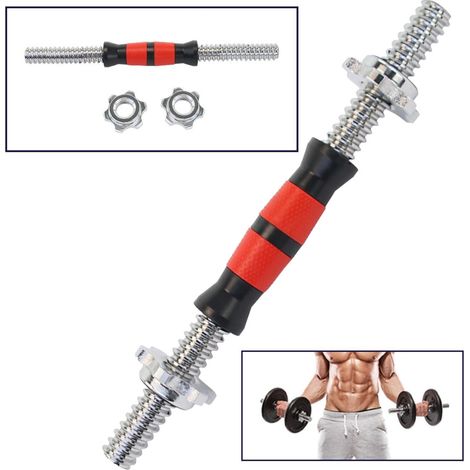 TRADE SHOP - Manubrio Filettato A Vite Per Sollevamento Pesi Sport Allenamento Palestra Disco - -30 cm -