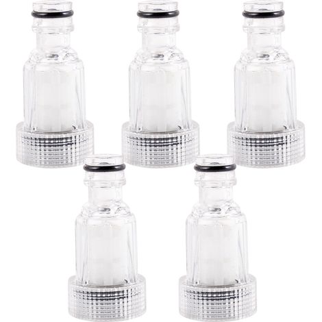 Adaptateur de robinet 5 pièces en plastique transparent universel pour flexible d’arrivée d’eau pratique (1/5)