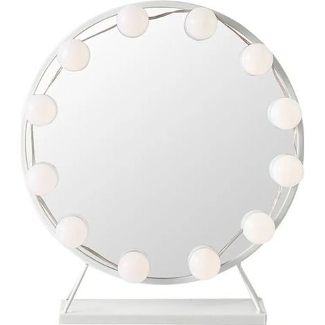 Miroir lumineux LED style Hollywood, lampe de maquillage avec 12 ampoules à intensité réglable, éclairage pour coiffeuse (1/4)