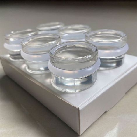 Cale Porte - Butée Sol Circulaire Adhésive - Pour Portes de Passage - Diamètre 42 mm Hauteur 25 mm - Transparente avec Semelle Caoutchouc Antidérapante - 1 Pièce (1/4)