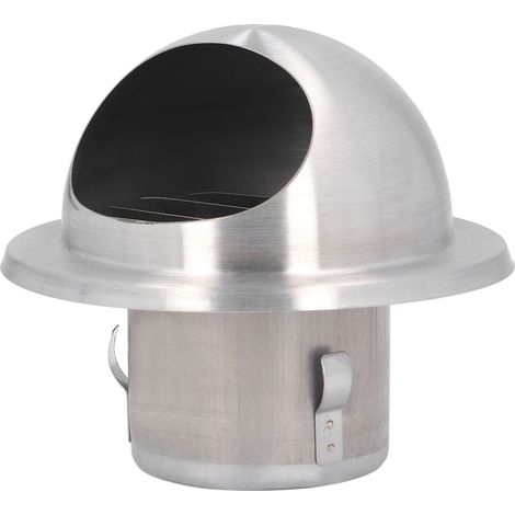 Grille de ventilation en acier inoxydable, conduit d'évacuation extérieur rond en acier inoxydable avec nez arrondi pour évacuation murale extérieure, 60 (1/5)