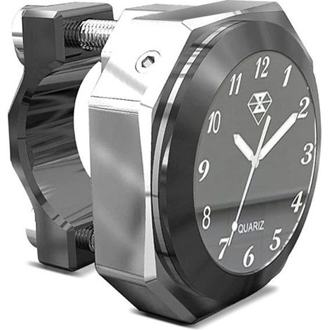 Orologio manubrio moto/Orologi analogici + fissaggio manubrio Craftride LK2 cromo