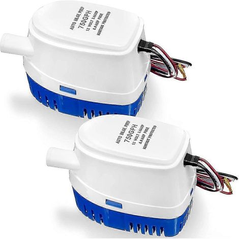 Pompe de cale automatique pour bateaux, pompe submersible 12 V avec interrupteur à flotteur, débit de 750 GPH. (1/5)