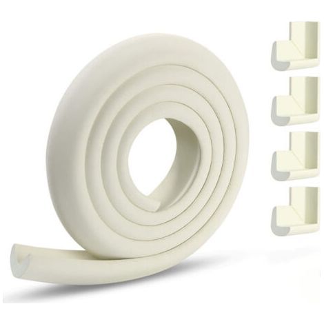Protezioni per bordi e angoli dei mobili, 2 metri di protezione di sicurezza in schiuma con 4 angoli, kit di sicurezza, a forma di U, beige (1/5)