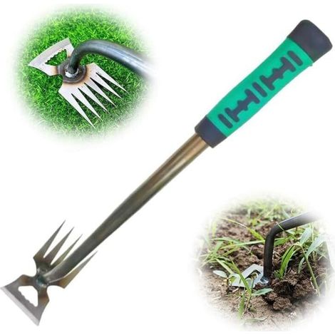 Outil de désherbage, Outil de désherbage en acier au manganèse durable, Outil manuel multifonctionnel pour le désherbage de jardins et de terrains (5 dents)