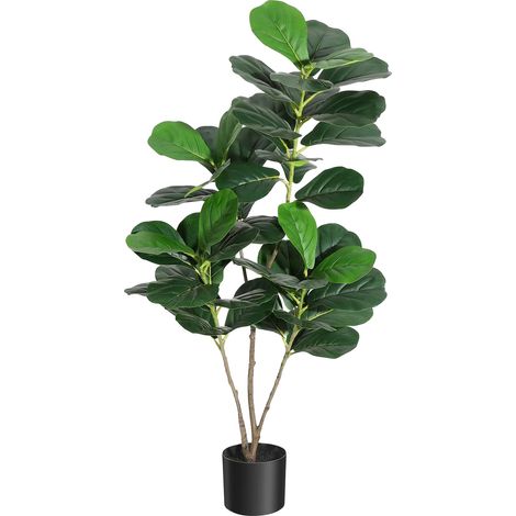 Albero artificiale, alto 120 cm, con design a più rami, per interni, in PE di alta qualità, vaso decorativo incluso. (1/5)