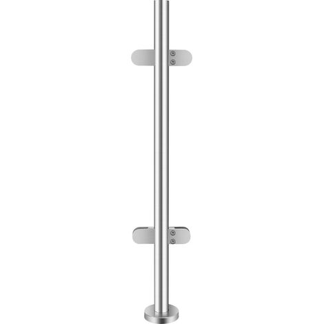Glass Railing Post, Mid Post Balustrade, Stainless Steel Railing Fence Pole Handrail Fencing, for Balcony Deck Stairs Glass Panels Post (90cm, Mid Post) (1/5)