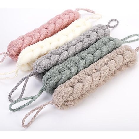 Duschschwamm mit Blumenmuster, dehnbarer Waschlappen für den Rücken, Duschgel für Erwachsene und Kinder, Peeling zur Entfernung abgestorbener Hautschüppchen, wendbare Massagefunktion, 1er-Set (1/5)