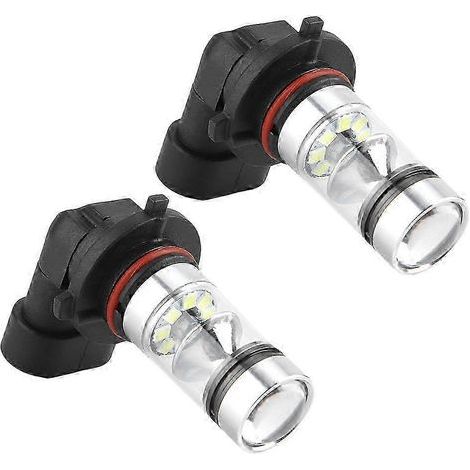 Kit de 2 ampoules LED blanches 9005/H10 100W 6000K pour phares antibrouillard et feux de route. (1/5)