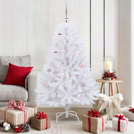 Künstlicher klappbarer Weihnachtsbaum Weiß 150 cm PVC und Stahl