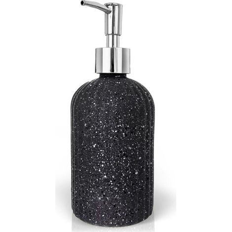 Dispensador de jab贸n de vidrio gris de 450 ml. (1/3)