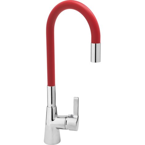 Einhebelmischer Waschtisch Einhebelmischer Küchenmischer Flexibler Auslauf versch. Farben +rot