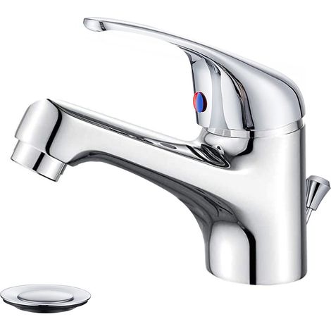 1601 Grifo para lavabo de acero inoxidable con conexión emergente y desagüe