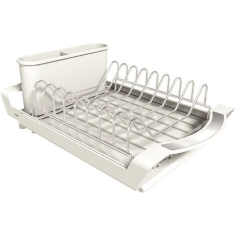 Porte-vaisselle télescopique en acier inoxydable pour cuisine, support d’égouttage pour couverts, noir, réglable de 29,5 à 49,5 cm (1/5)