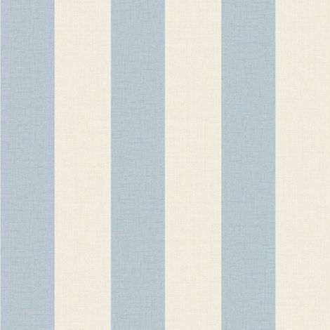 Grandeco Maison Striped Blue White Wallpaper Textured Paste The Wall Vinyl (1/4)