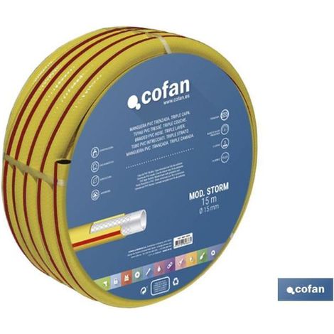MANGUERA PVC MODELO STORM 3C TRENZADA Ø25X50 M