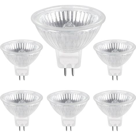 GU5.3 50W 12V Halogenlampe, 800lm Warmweiß 2700K, dimmbar, MR16 Halogen-Spotlampe, 6er-Pack (1/4)