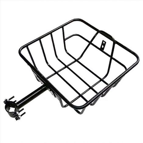 Panier Vélo Arrière Métal Tressé, Corbeille Suspendue Noire pour Porte-Bagages, Panière Robust en Fer, Fixation Crochet, Usage Quotidien et Courses, Modèle Décollage (1/5)