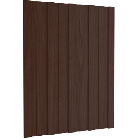 Lot de 12 panneaux de toiture bruns, 60 x 45 cm, en acier galvanisé (1/5)