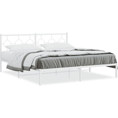 Maison Exclusive - Giroletto con Testiera Metallo Bianco 183x213 cm