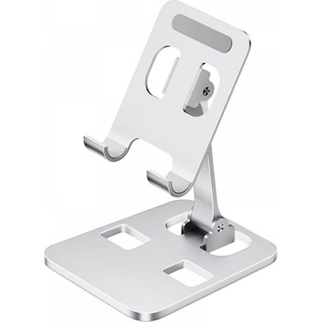 Support de Bureau pour Smartphone en Alliage D'aluminium, Support Universel Réglable pour iPhone Huawei Galaxy et Bien d'autres Téléphones Portables et Tablettes (Argent) (1/5)