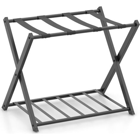 Portapacchi pieghevole 68 x 43 x 58 cm portata 60 kg moderno e pratico metallo nero 200013672