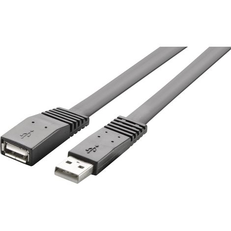 Renkforce USB-Kabel  USB 2.0 USB-A Stecker, USB-A Buchse 1.00 m Schwarz hochflexibel RF-4087404